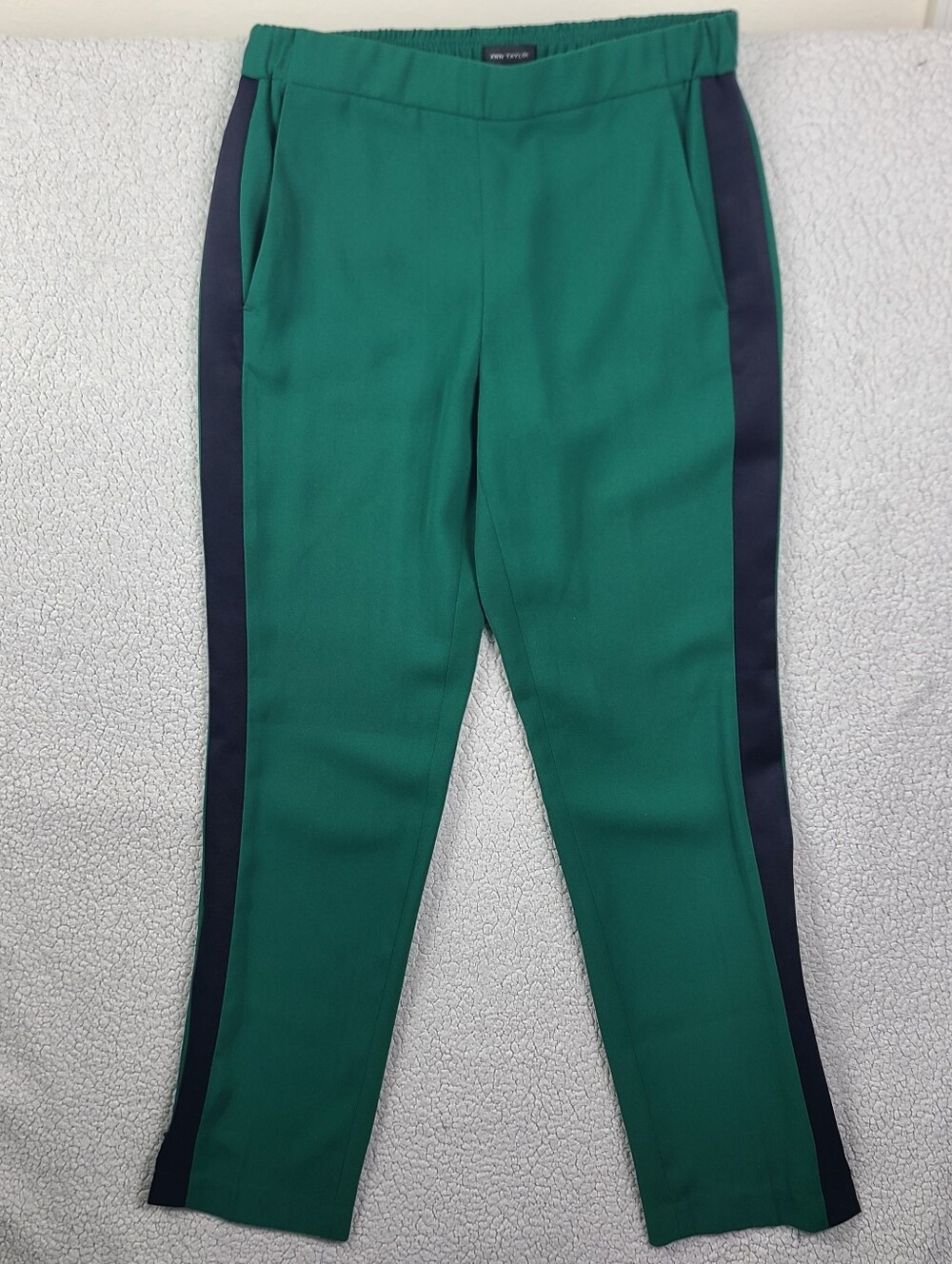 Ann Taylor Green Side Stripe Ankle Dress Pants Small S